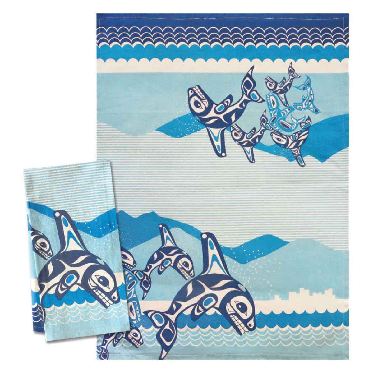 Tea Towel - Orca Family