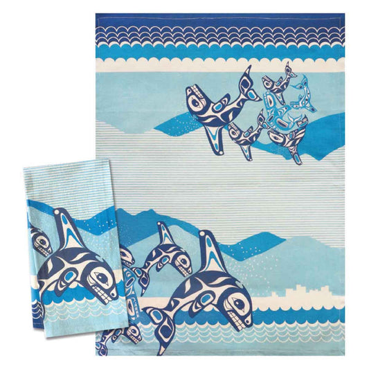 Tea Towel - Orca Family